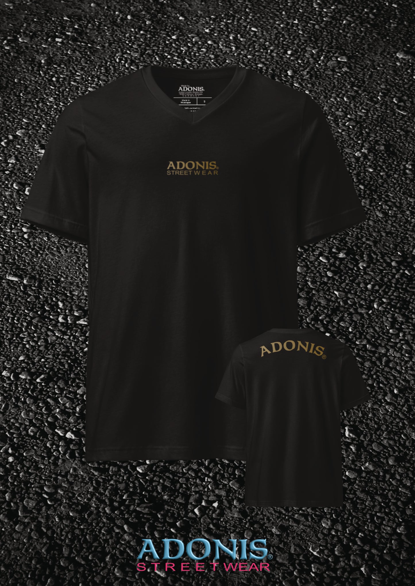 ADONIS GOLD EDITION V-Shirt schwarz