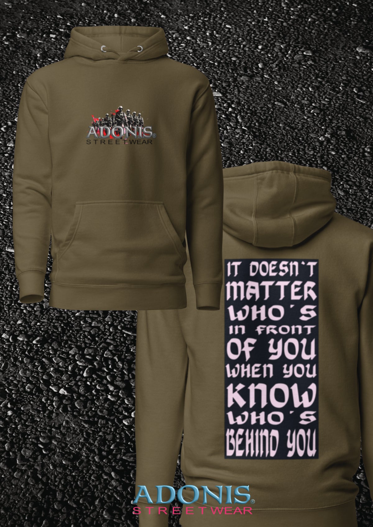 Adonis unisex Streetwear Hoodie It's not important militärgrün