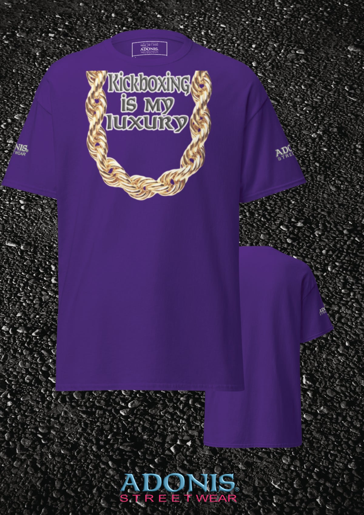 Adonis unisex Streetwear Kickboxing is my luxury T-Shirt lila