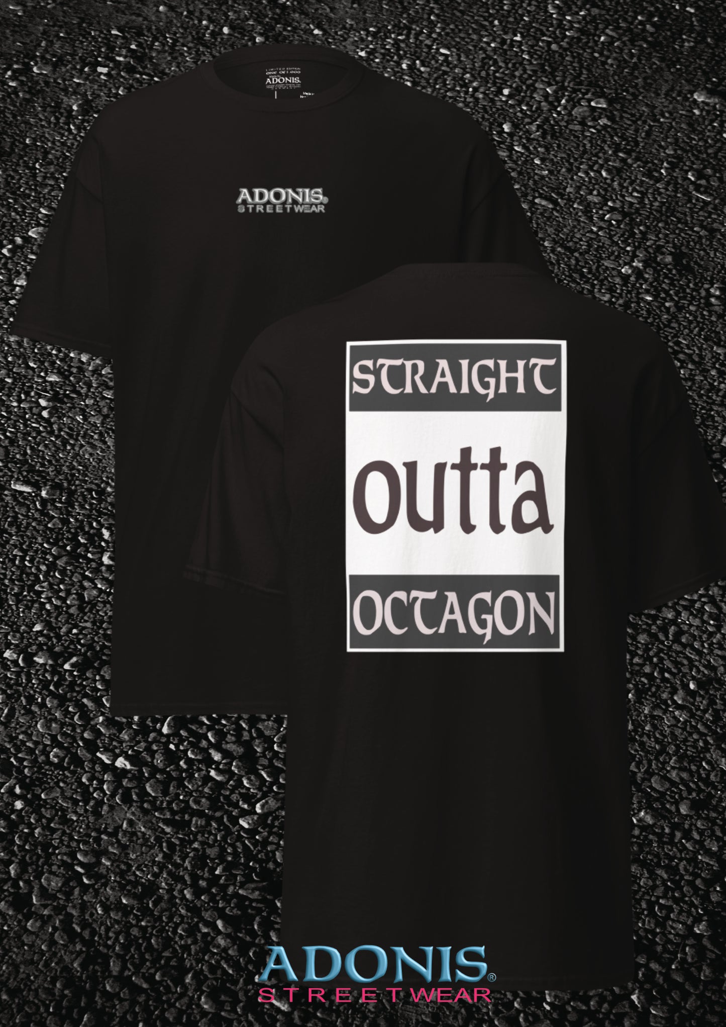 Adonis unisex Streetwear T-Shirt Straight outta Octagon schwarz