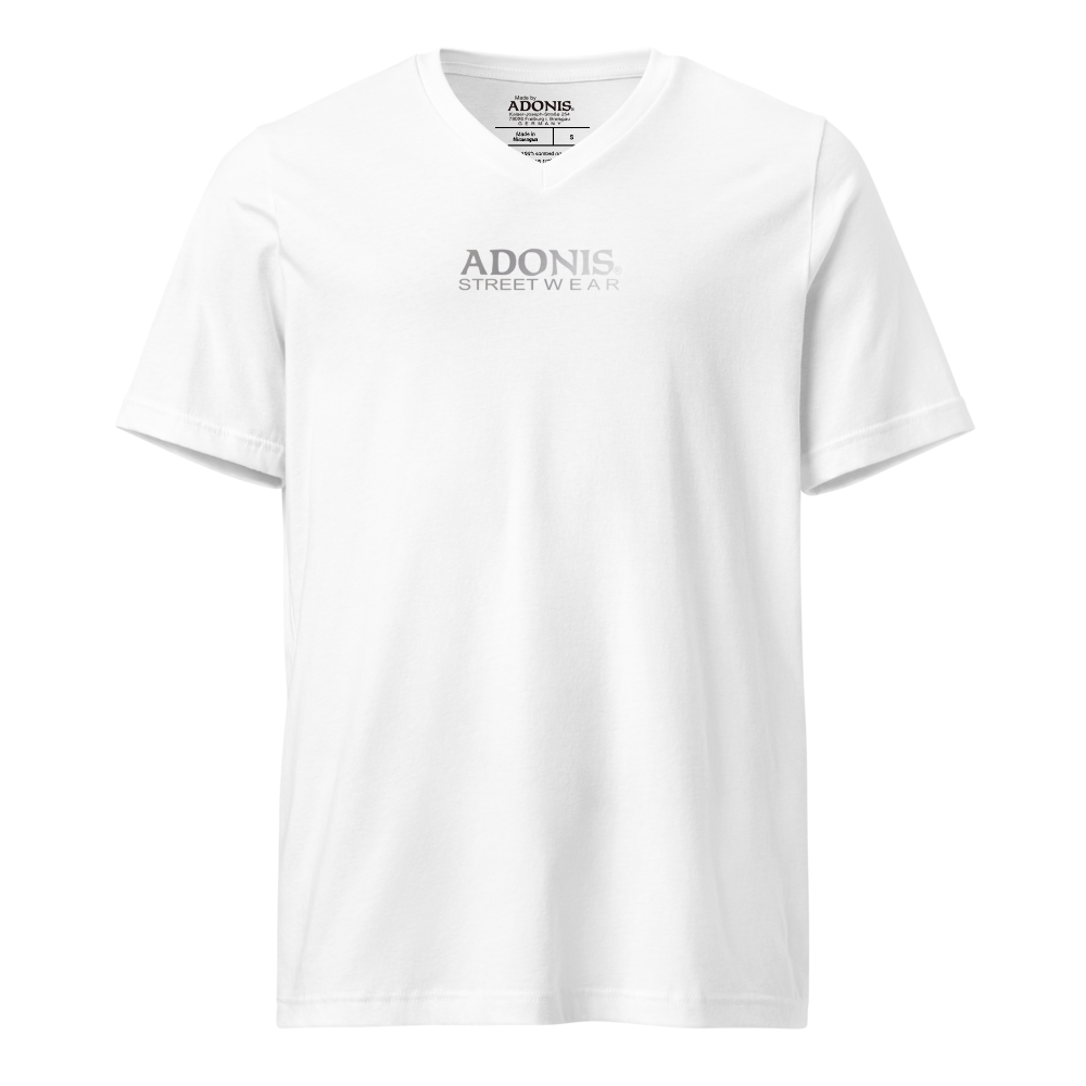 ADONIS SILBER EDITION V-Shirt weiss