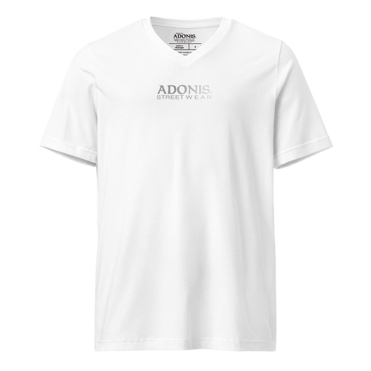 ADONIS SILBER EDITION V-Shirt weiss